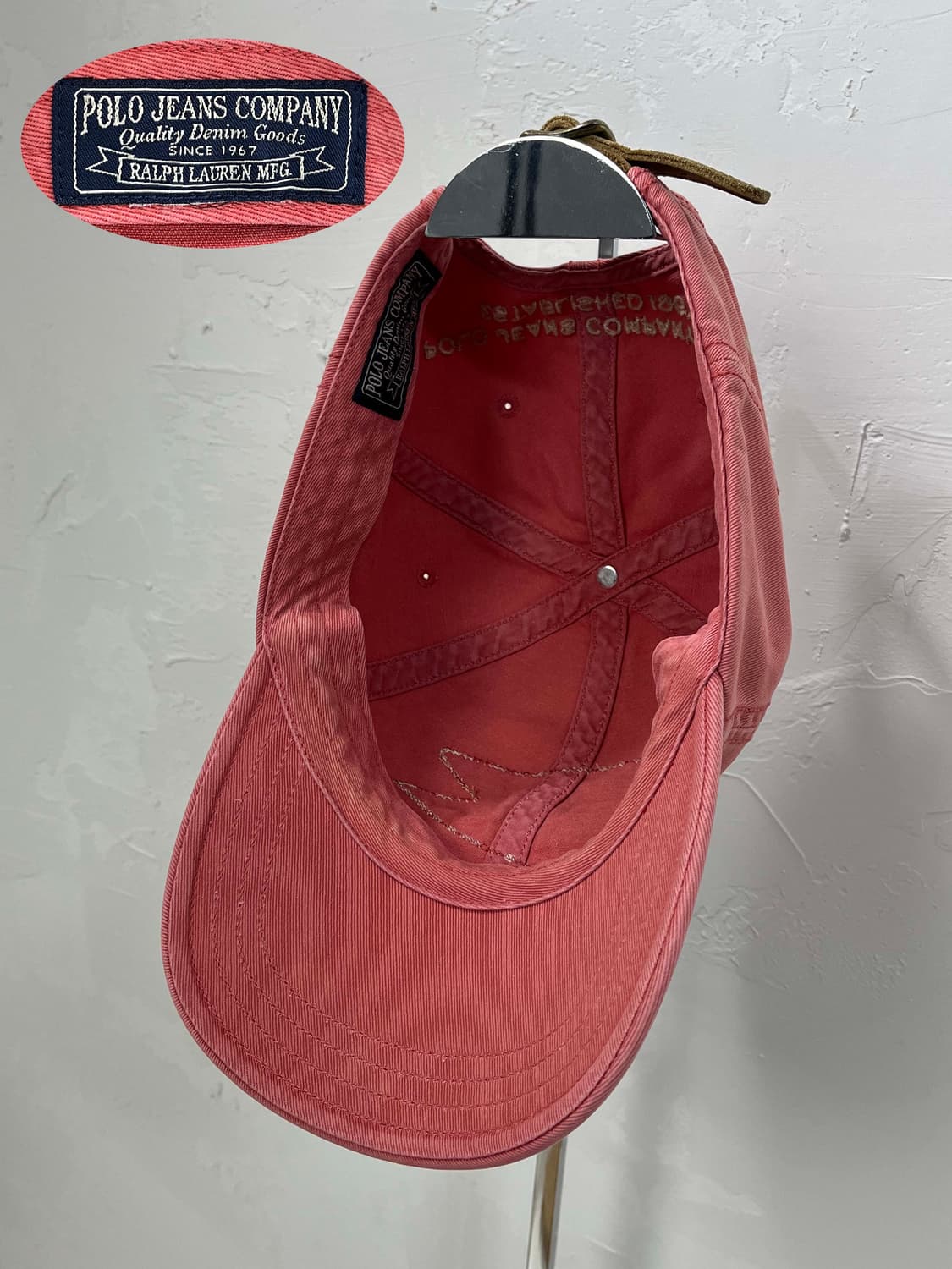 폴로 랄프로렌 살몬핑크 67 플래그 워시드 볼캡 모자 상품이미지8