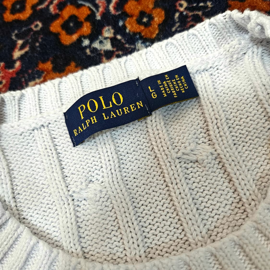 폴로랄프로렌 코튼 케이블 반팔 니트 스웨터 L size 상품이미지3