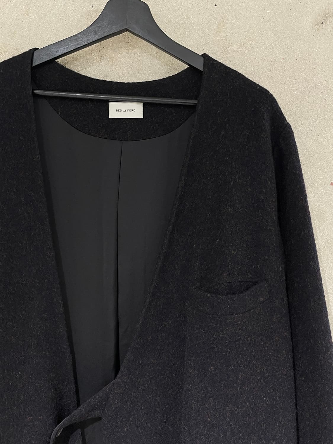 베드 제이 더블유 포드 17A/W 다크 브라운 기모노 랩 울 코트 상품이미지3