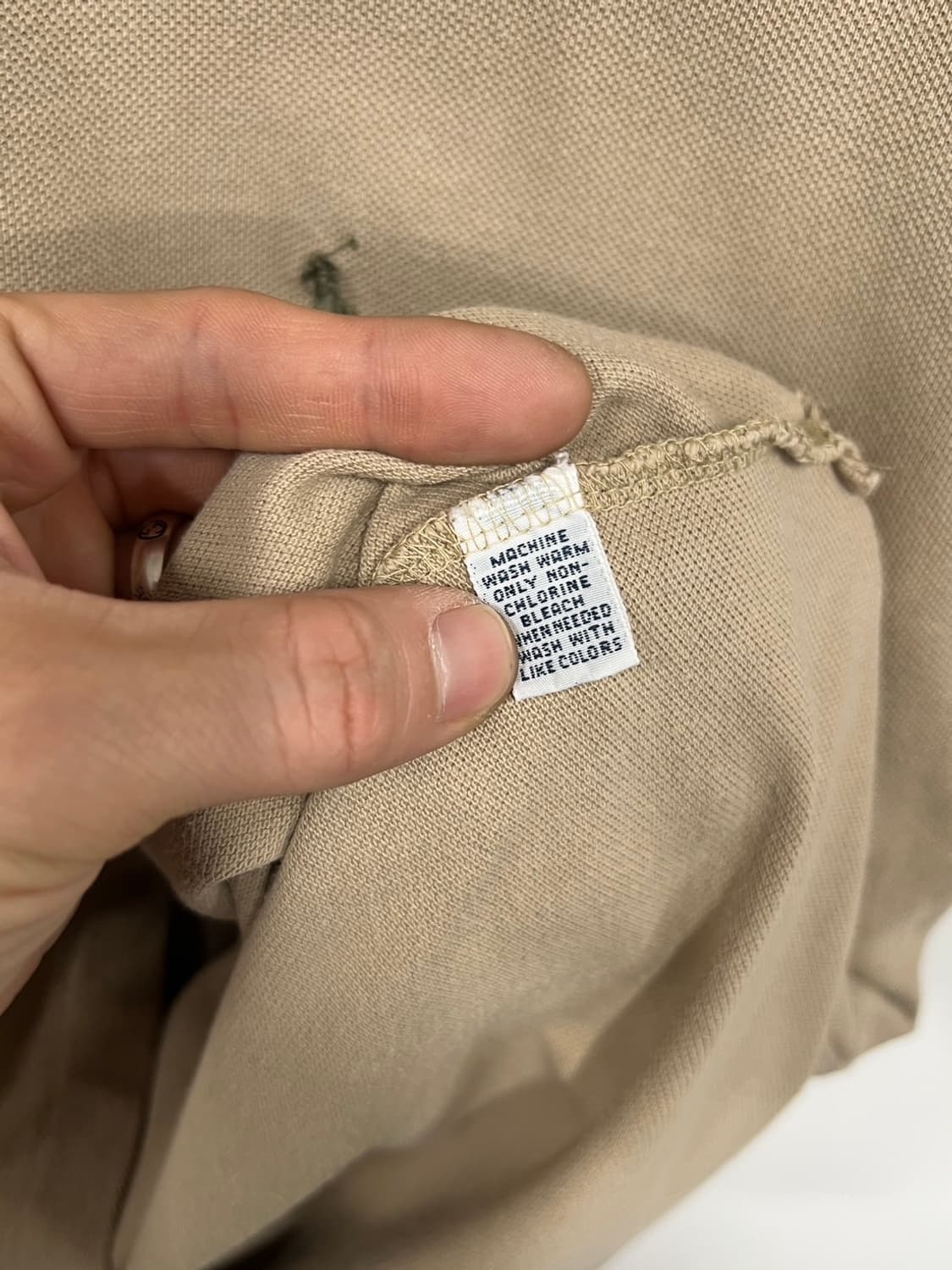 폴로 랄프로렌 카라 베이지 오버핏 반팔 티셔츠 상품이미지7