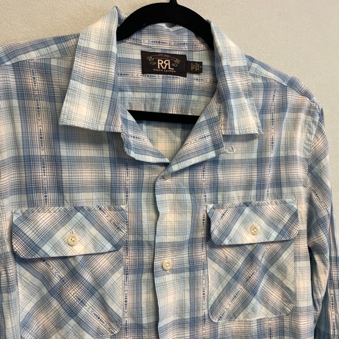 RRL 더블알엘 자카드 플래드 체크 투포켓 워크 셔츠 상품이미지2