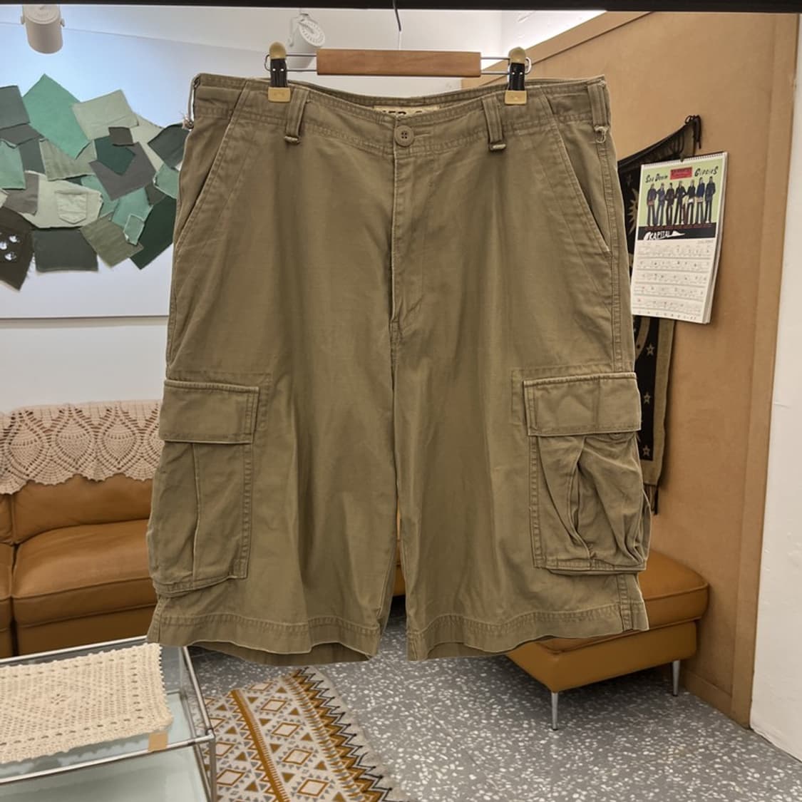 153-CA 사파리 헌팅 오트밀 카고 버뮤다 팬츠 XL C11324 상품이미지3