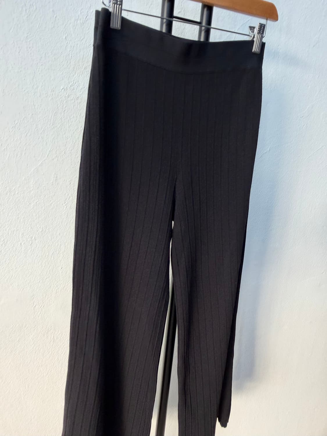 정품) 띠어리 여성 블랙 골지 니트 와이드 팬츠 M 상품이미지2