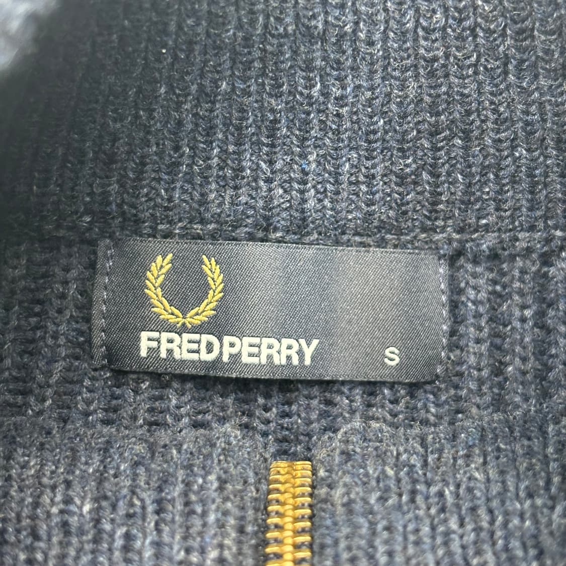 프레드 페리 네이비 골지 니트 집업 S 상품이미지7