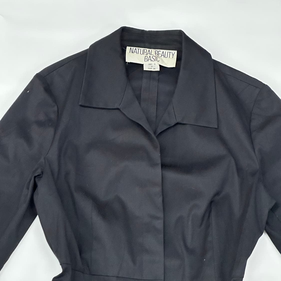 지뢰계 고스로리 공겜여주 라인 네이비 7부 자켓 블레이저 카라 상품이미지4