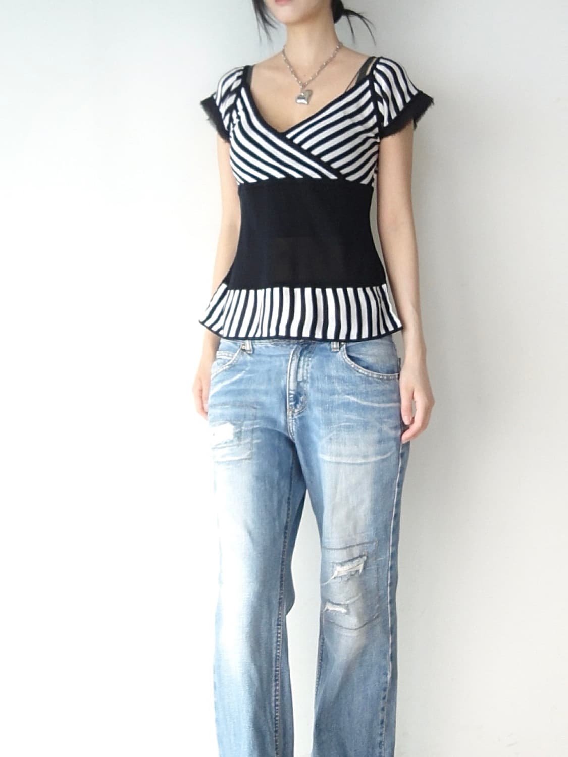 Fly shoulder stripe top 상품이미지5