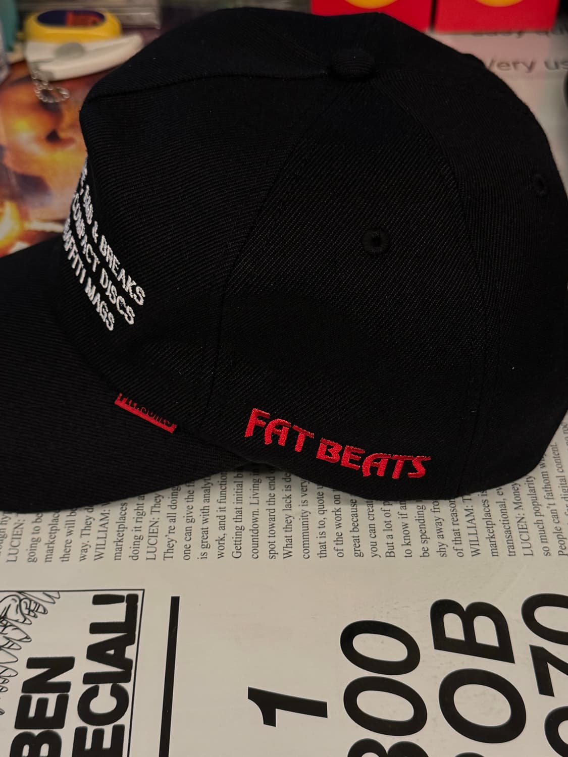 [OS] pleasures 플레저스 x FAT BEATS 캡 블랙 상품이미지2