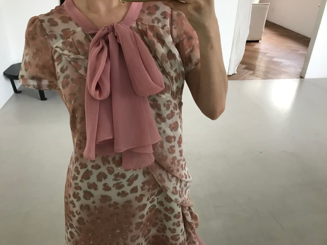 vintage pink scarf one-piece 상품이미지8