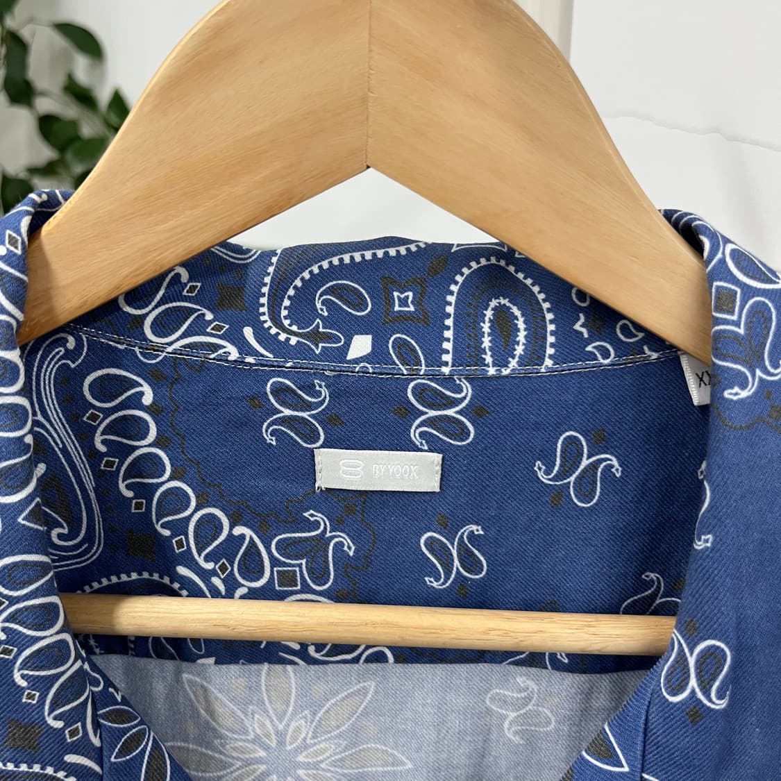 8by yoox 비스코스/코튼 페이즐리 반팔 셔츠 XXL 상품이미지3