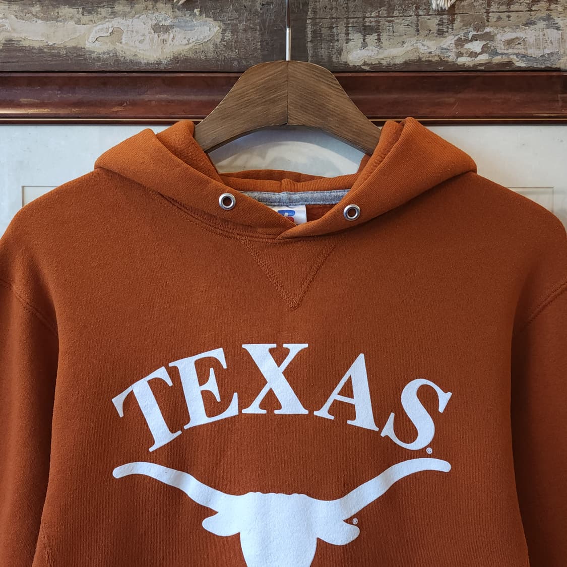 90s 러셀 후드 스웻셔츠 텍사스 빈티지 레터링 S 상품이미지3