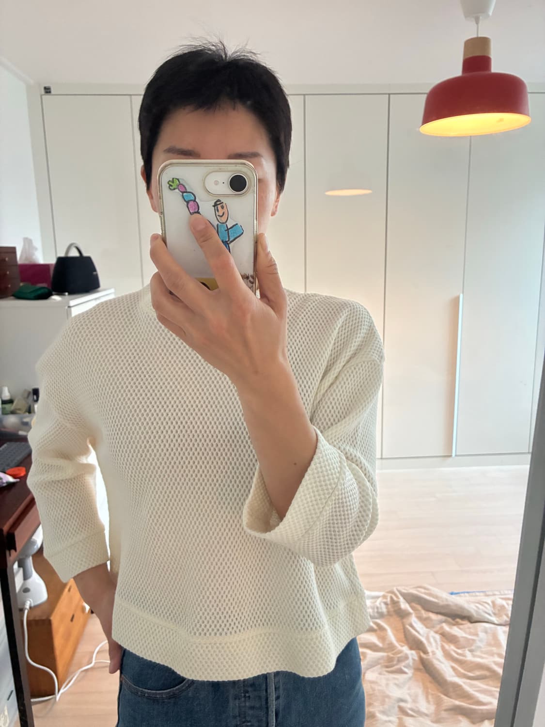 닐 바렛 메쉬 크롭 탑 상품이미지6