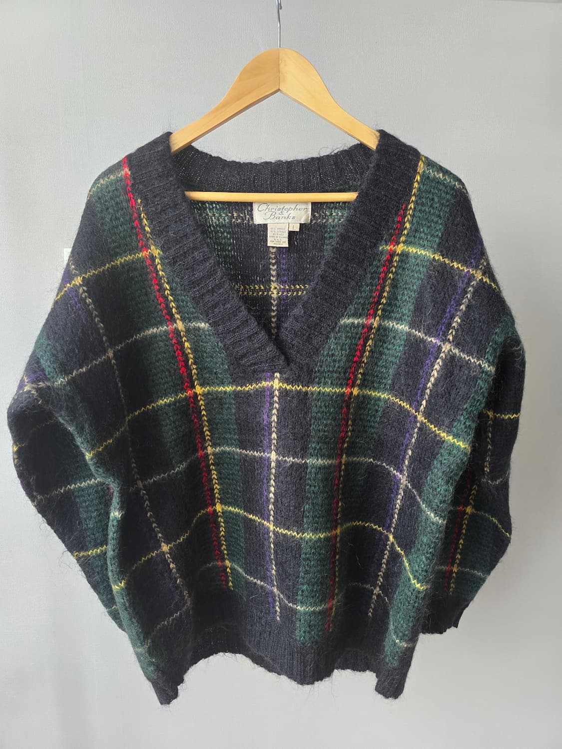 빈티지 모헤어 체크 니트 상품이미지1