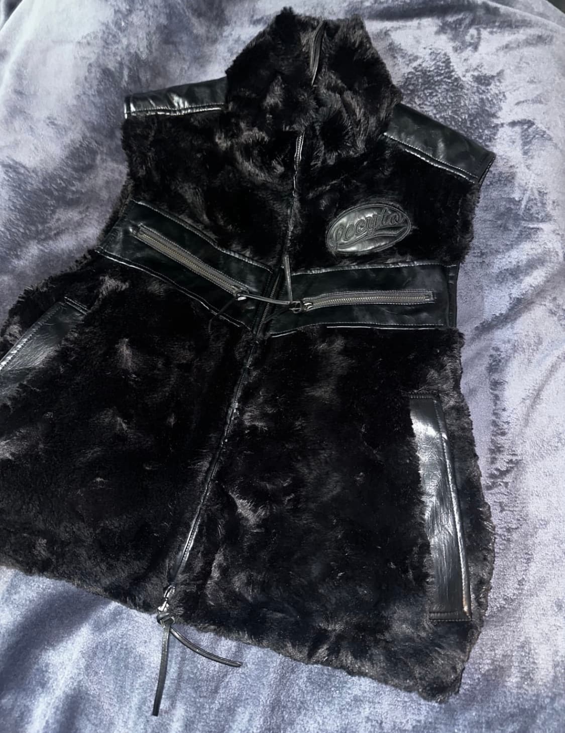 LECYTO Vintage Pur Mix Vest_[Black] 상품이미지1