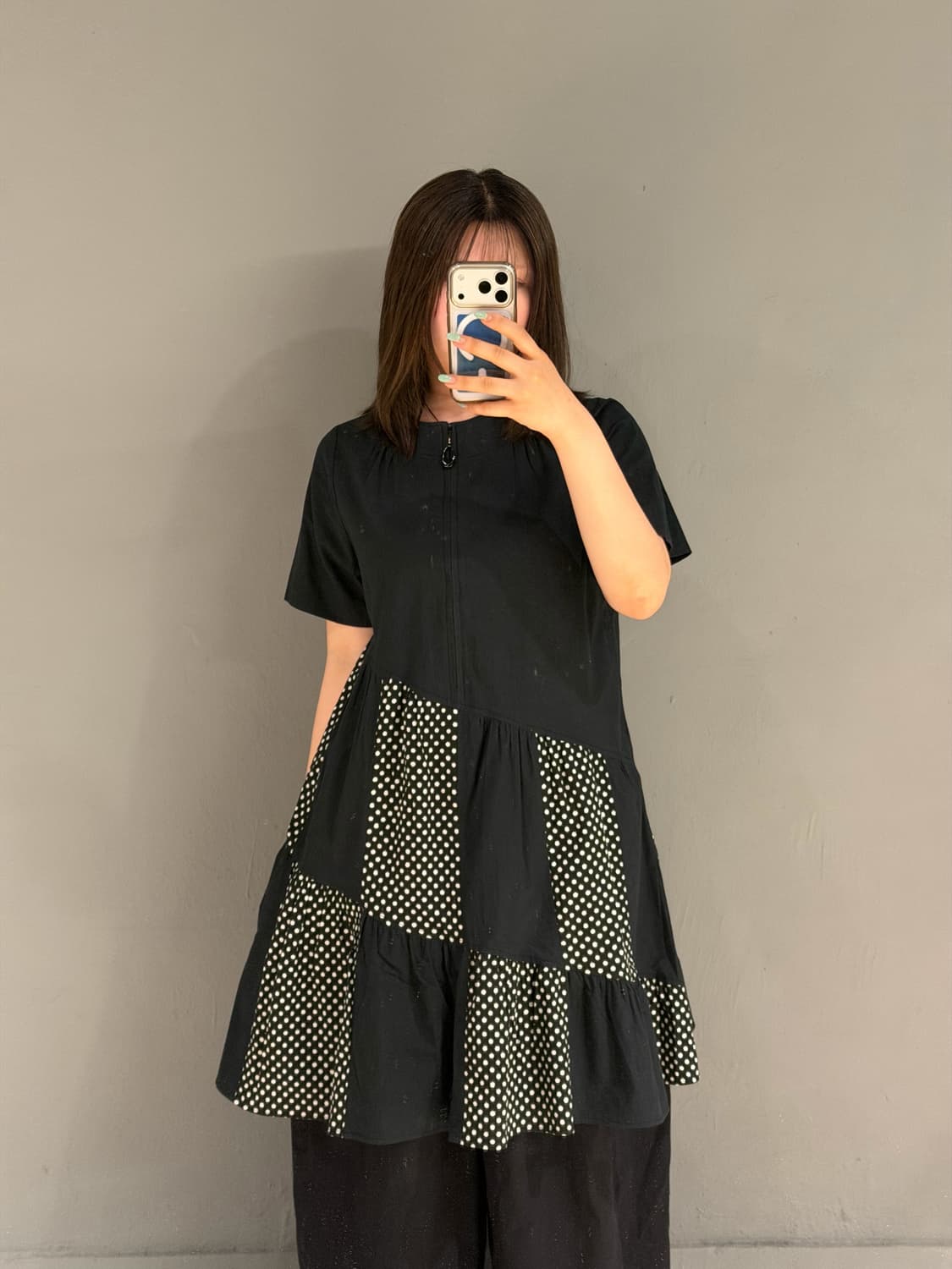 diagonal dot pattern point one-piece 상품이미지2