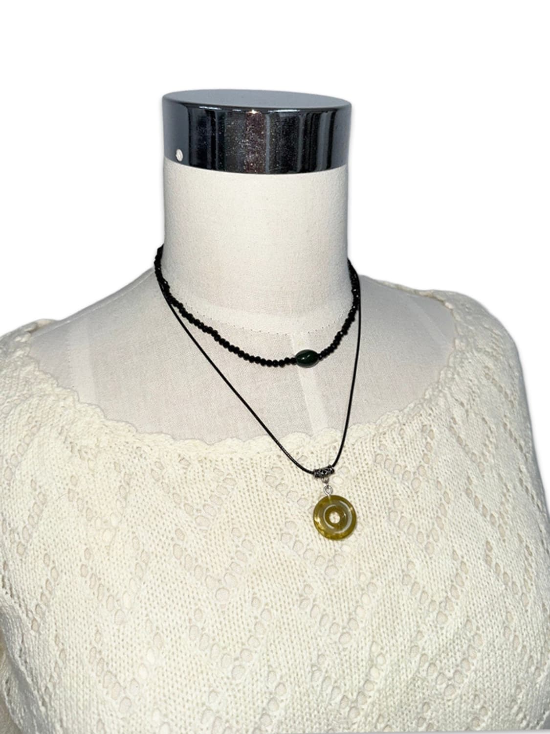 Vintage Ring Beads Layered Necklace 상품이미지2