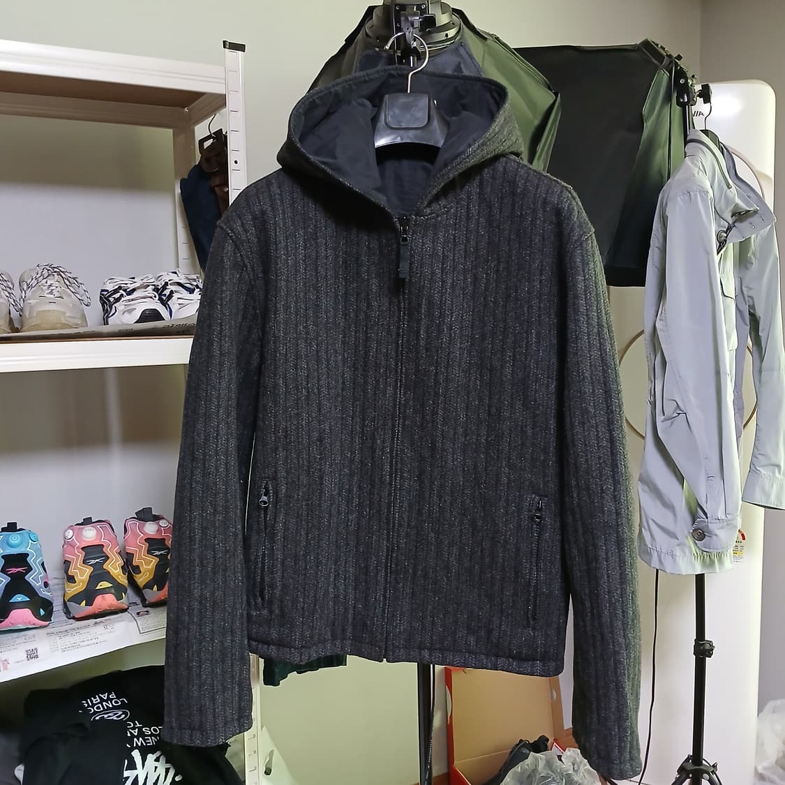 아르마니 익스체인지 양면 니트 점퍼 바람막이 자켓 상품이미지1