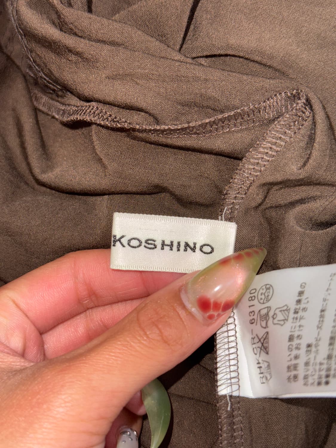 Hiroko Koshino brown beads spangle 슬리브리스 상품이미지8