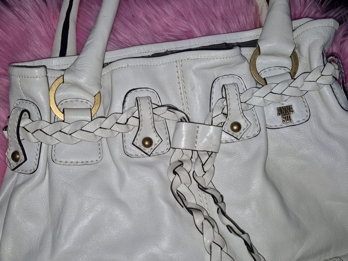 ANNA SUI y2k White tassel Buckle leather 상품이미지2