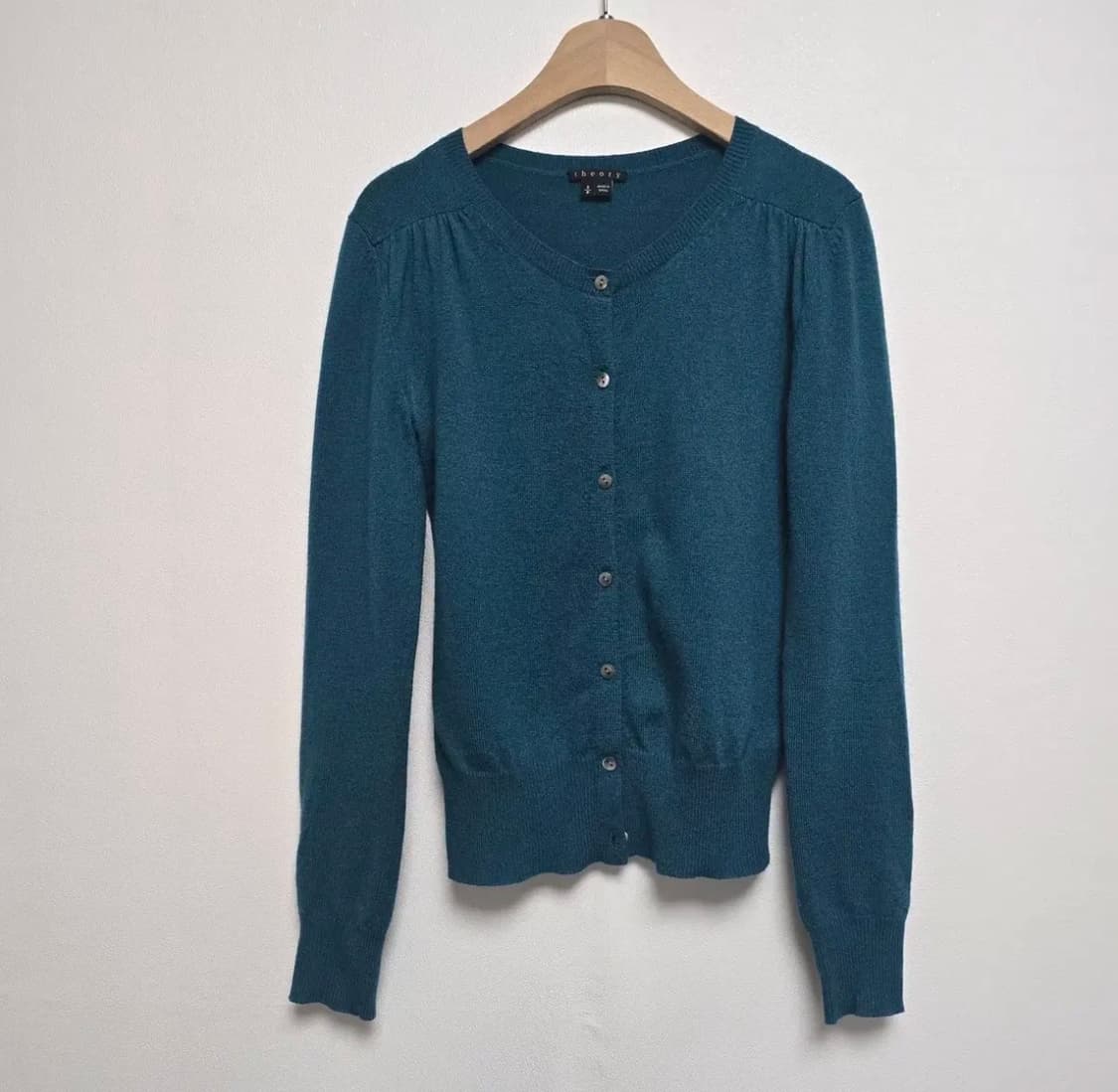 띠어리 theory 청록색 캐시미어 가디건 s 상품이미지1