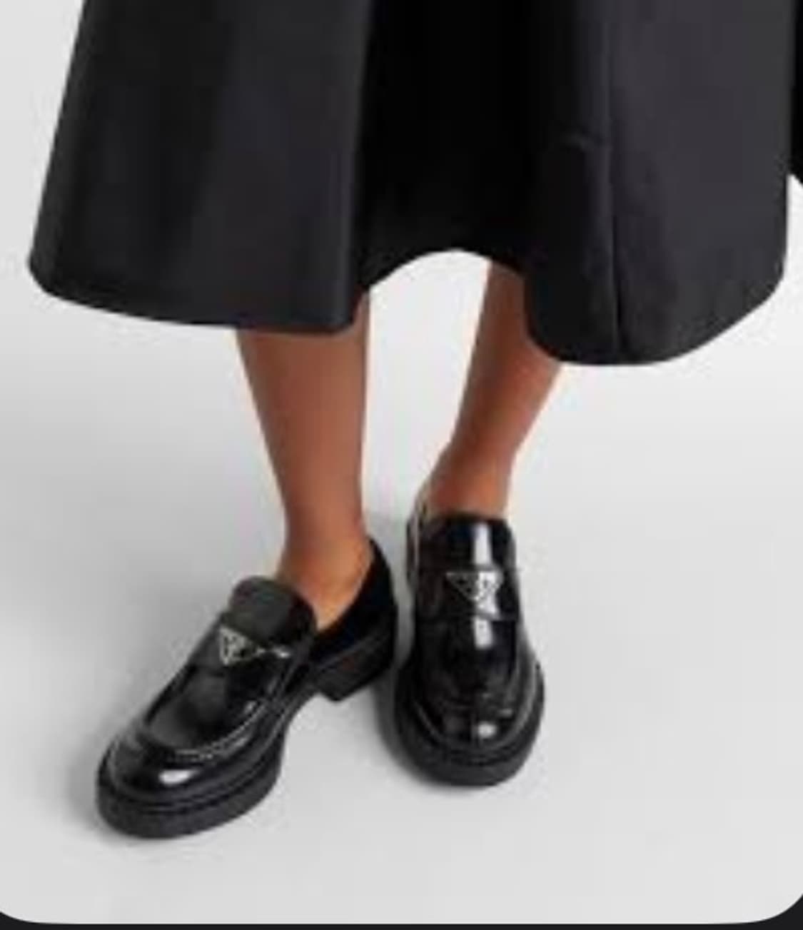 (A/9) / 프라다 초콜릿 브러시드 레더 가죽 로퍼 블랙 상품이미지10