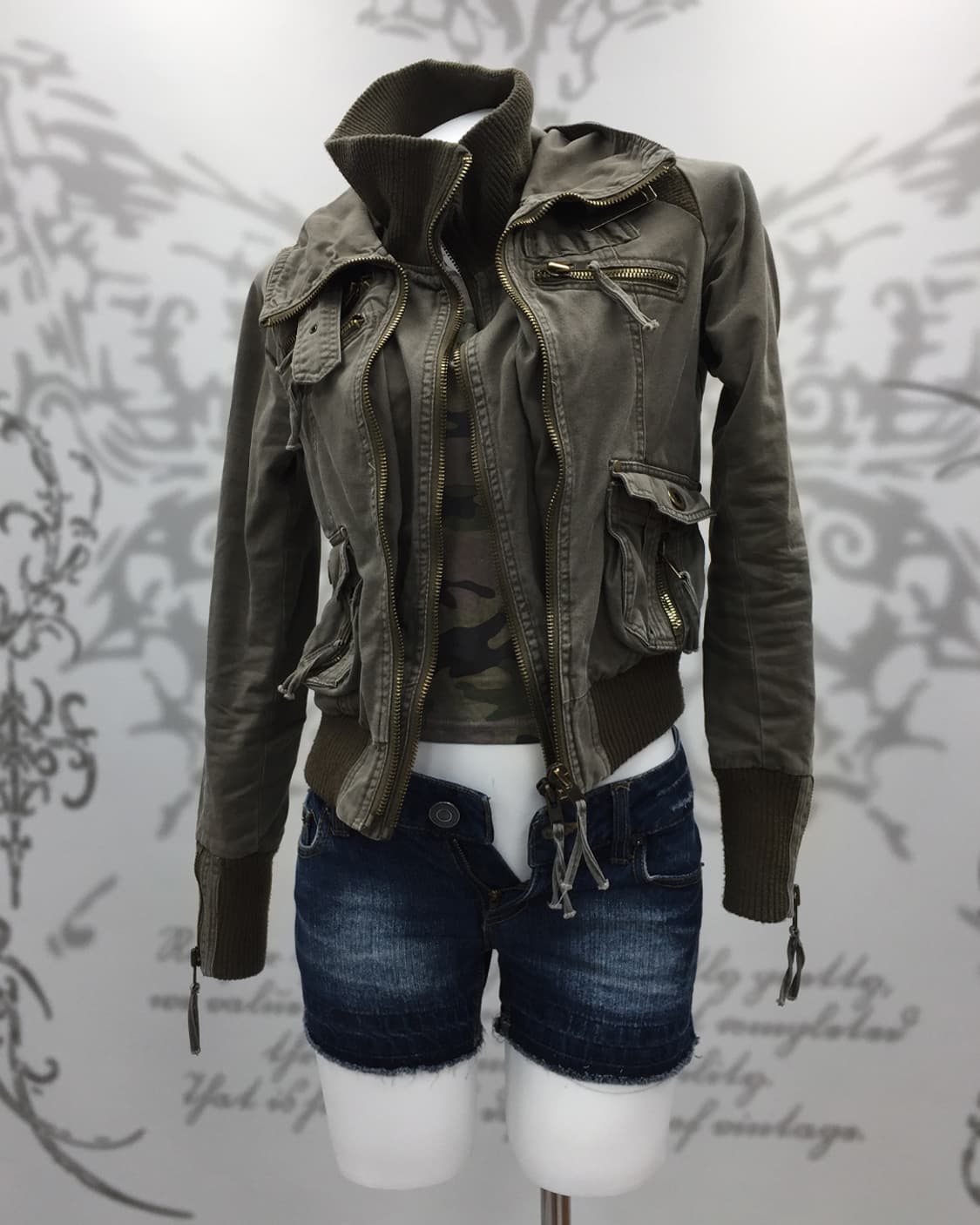 Y2K double zip grunge jacket 상품이미지2