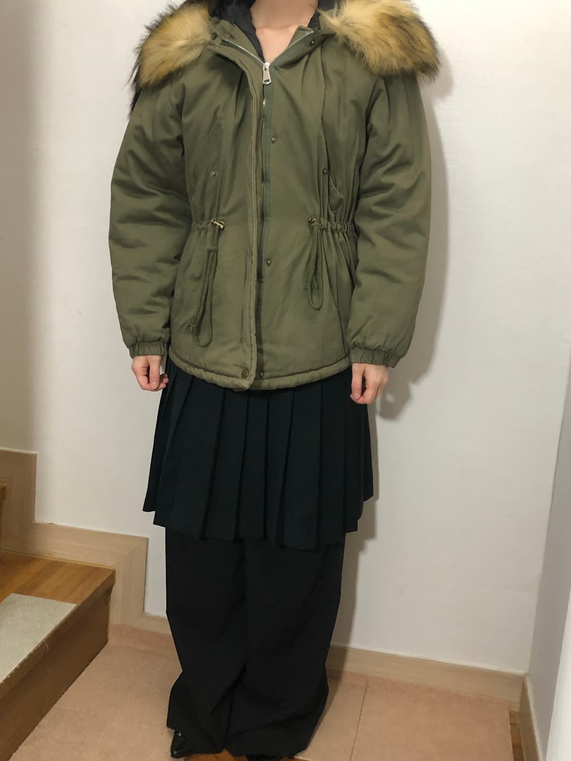 빈티지 카키 코튼 퍼 자켓 상품이미지2