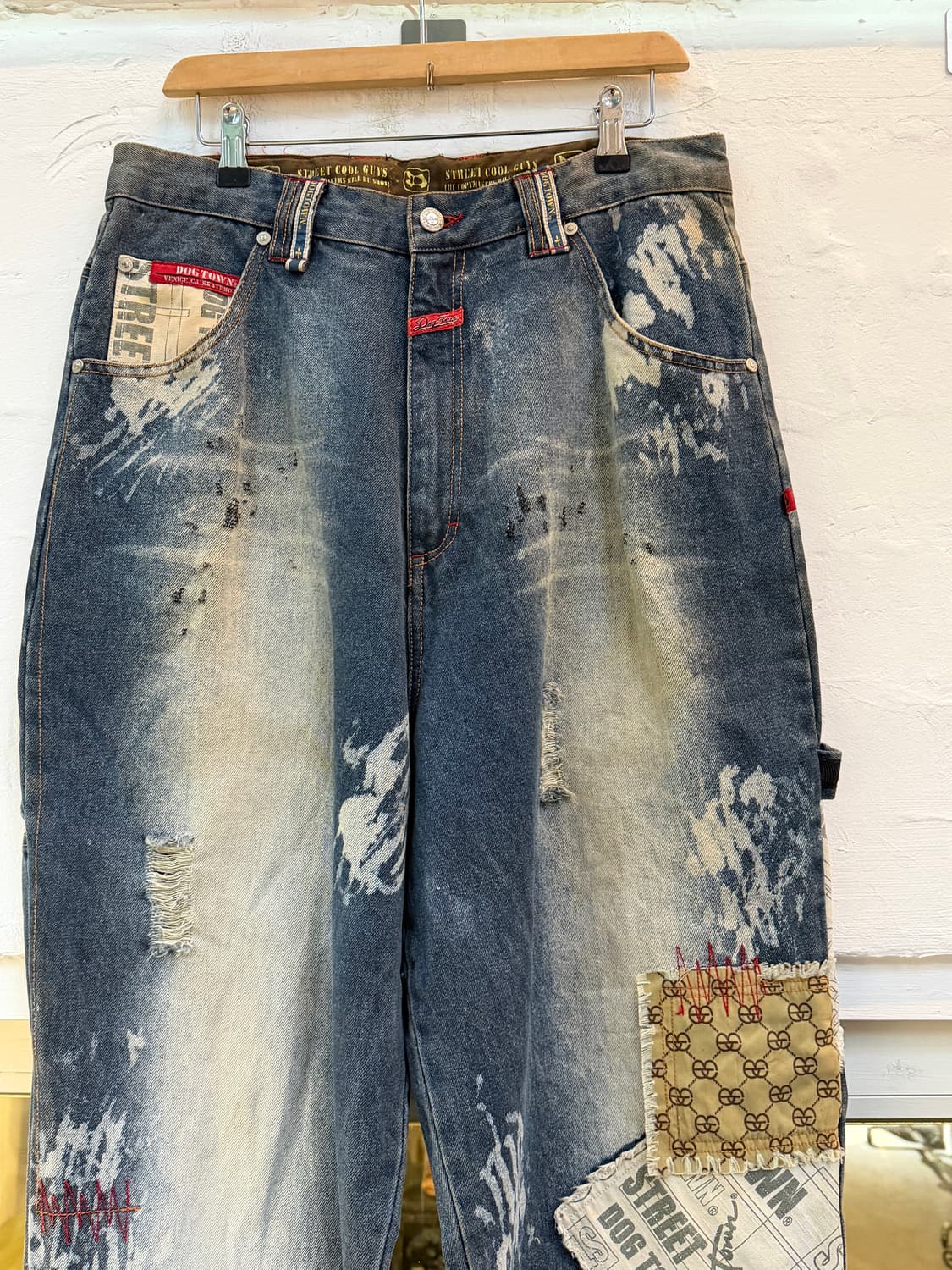 Dog Town vtg 패치 디자인 카펜터 배기 데님 진 L 상품이미지4