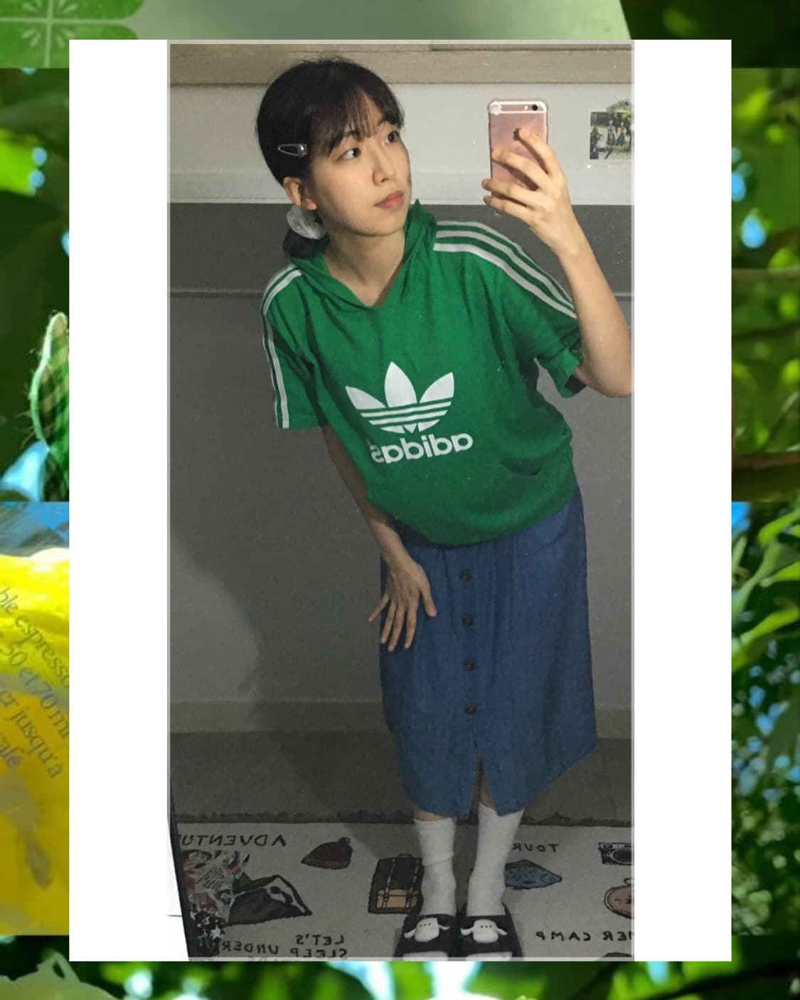 y2k 아디다스 반팔 후디 코디세트 상품이미지5