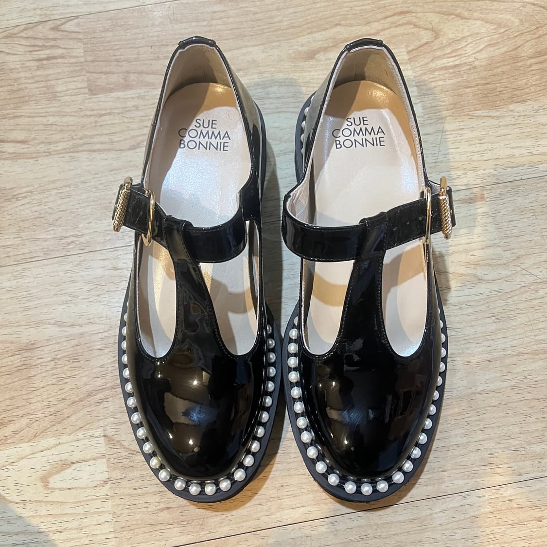 (220~225mm) 슈콤마보니 T스트랩 진주 메리제인 상품이미지2