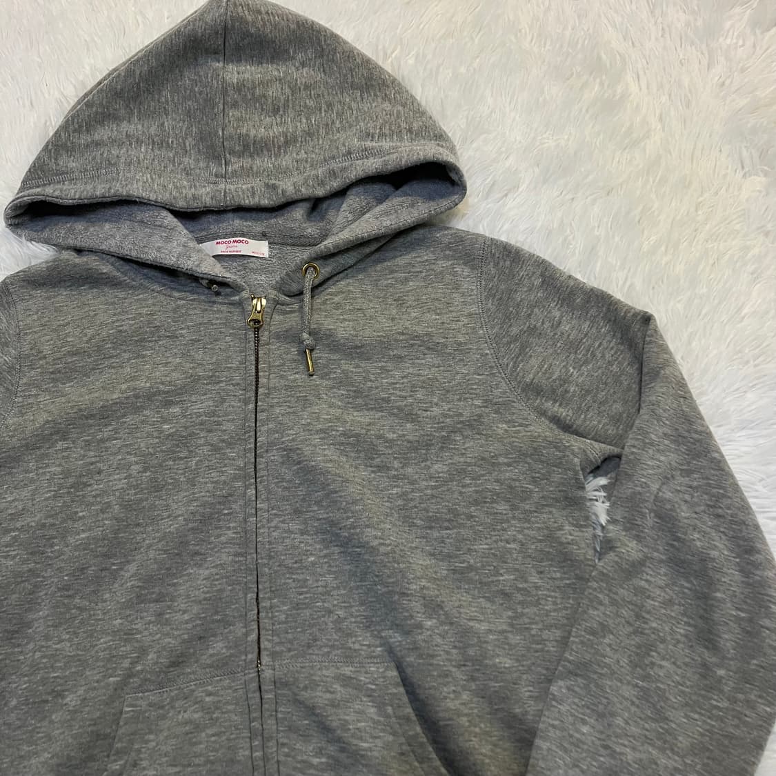 빈티지 골드 지퍼 그레이 후드 집업 808 y2k 스트릿 갸루 펑키 일본 상품이미지3