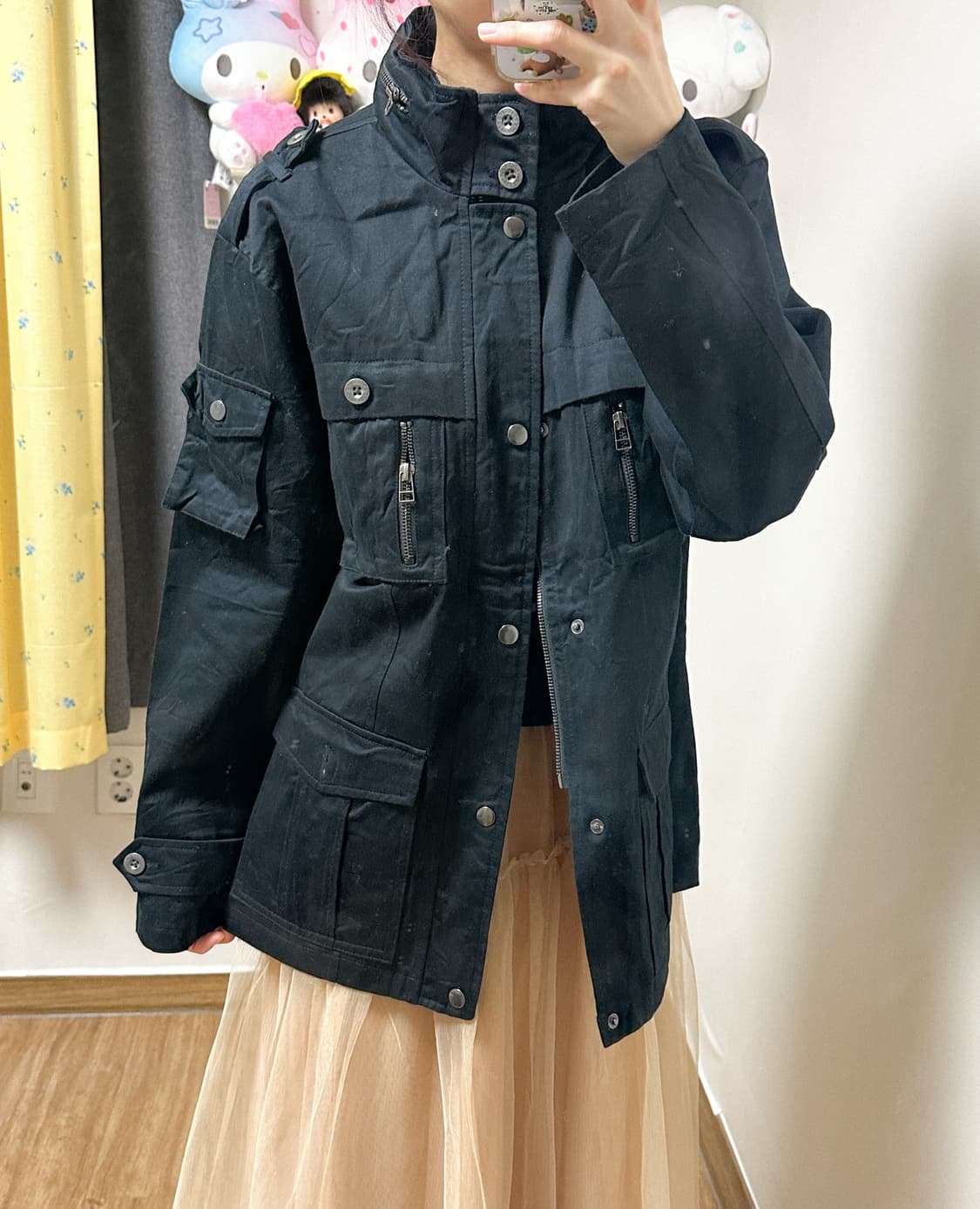 빈티지 블랙 포켓 점퍼 자켓 오네갸루 코이세이오깔 모리걸 긱시크 공겜여주 상품이미지1