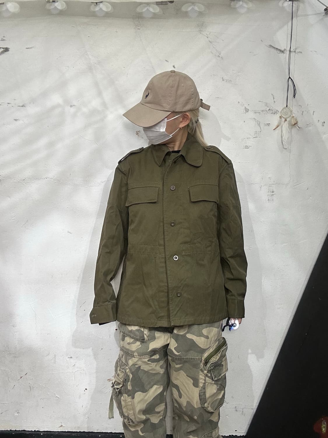 일본 빈티지 군복 복각 카키 셔츠 자켓  상품이미지2