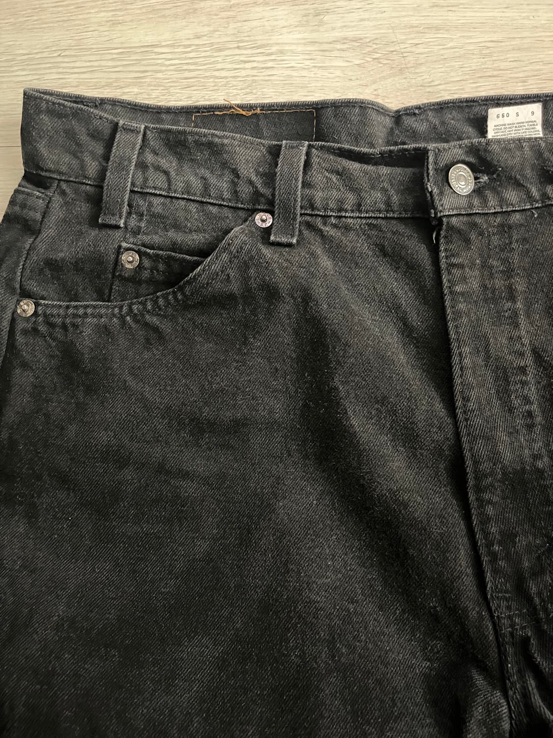 90s 리바이스 565 루즈 스트레이트 오렌지탭 블랙 상품이미지3