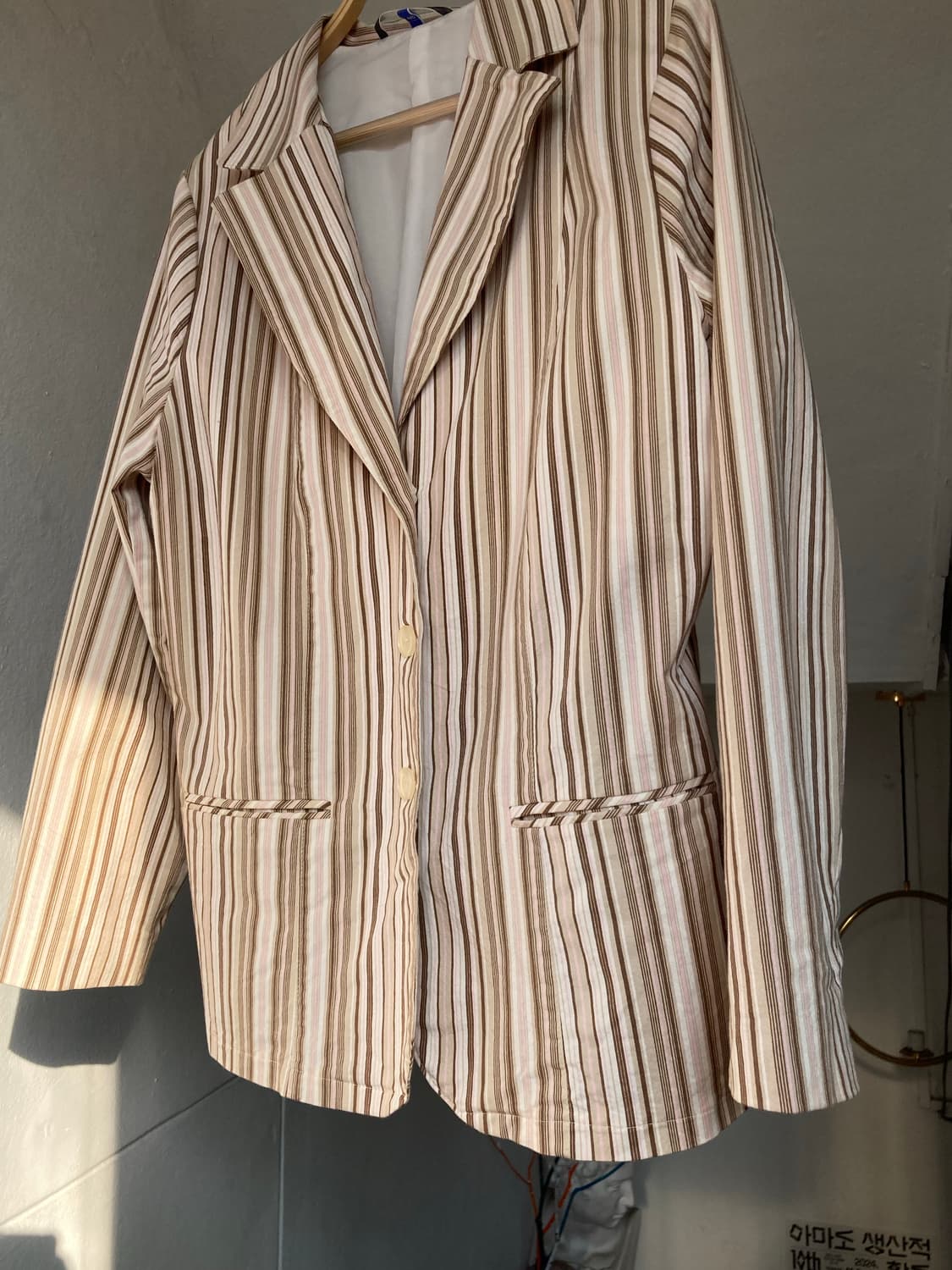코튼100% 빈티지 스트라이프 자켓 상품이미지4