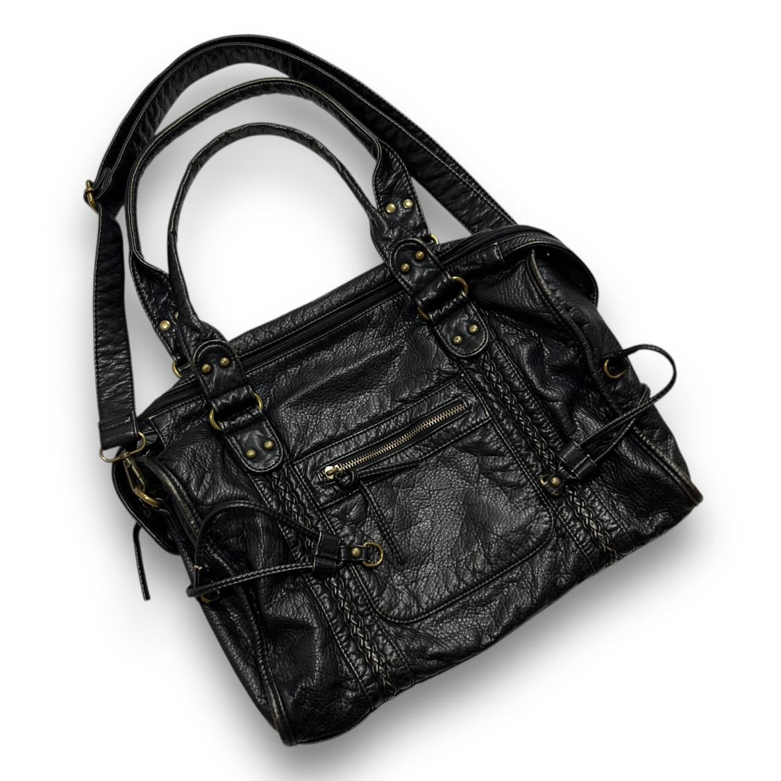 Punk Hilleng Fringe Leather Shoulder Bag 상품이미지1
