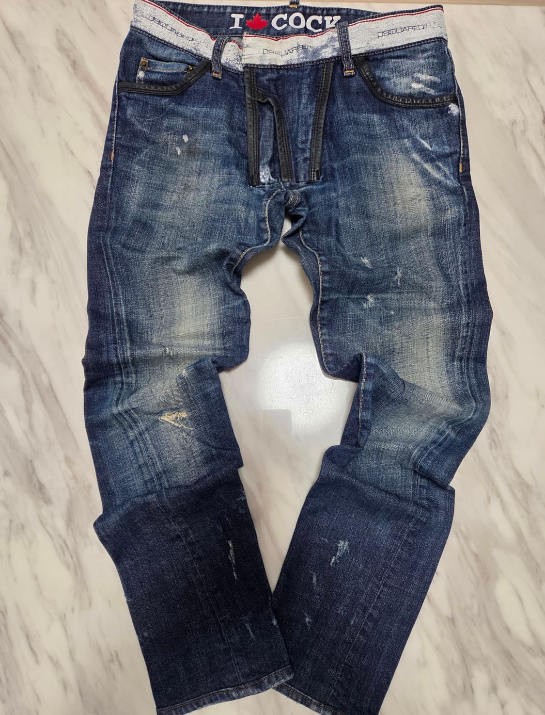 디스퀘어드 루키4 레더패치 슬림진 상품이미지1