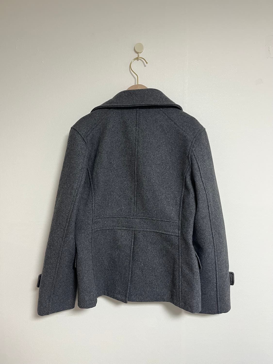 일본 소녀 울 더블 버튼 코트 자켓 그레이 상품이미지6