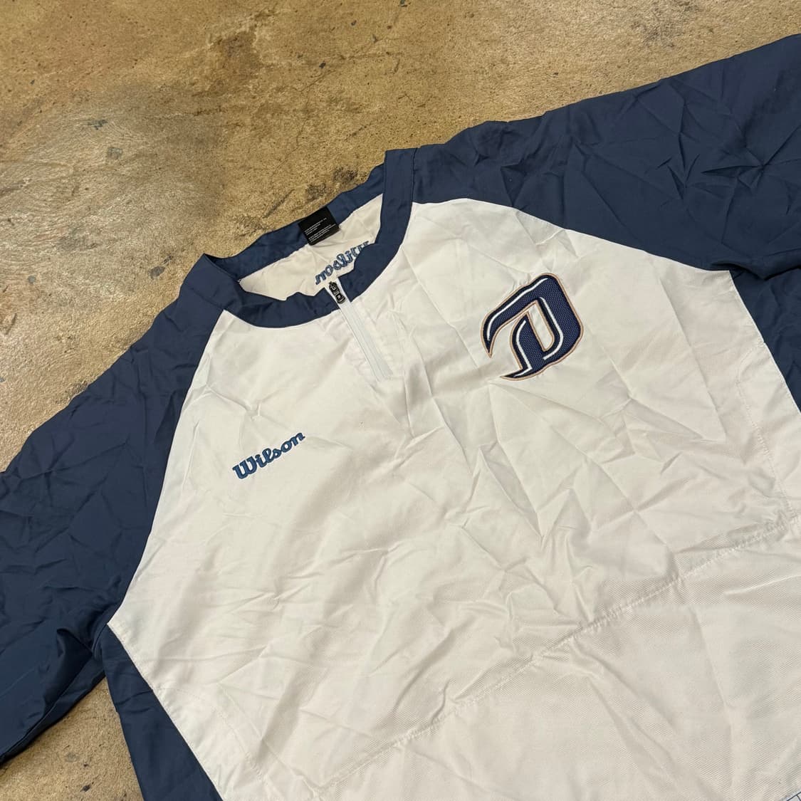 [L] 윌슨 야구 윈드브레이커 화이트 네이비 b18 상품이미지1
