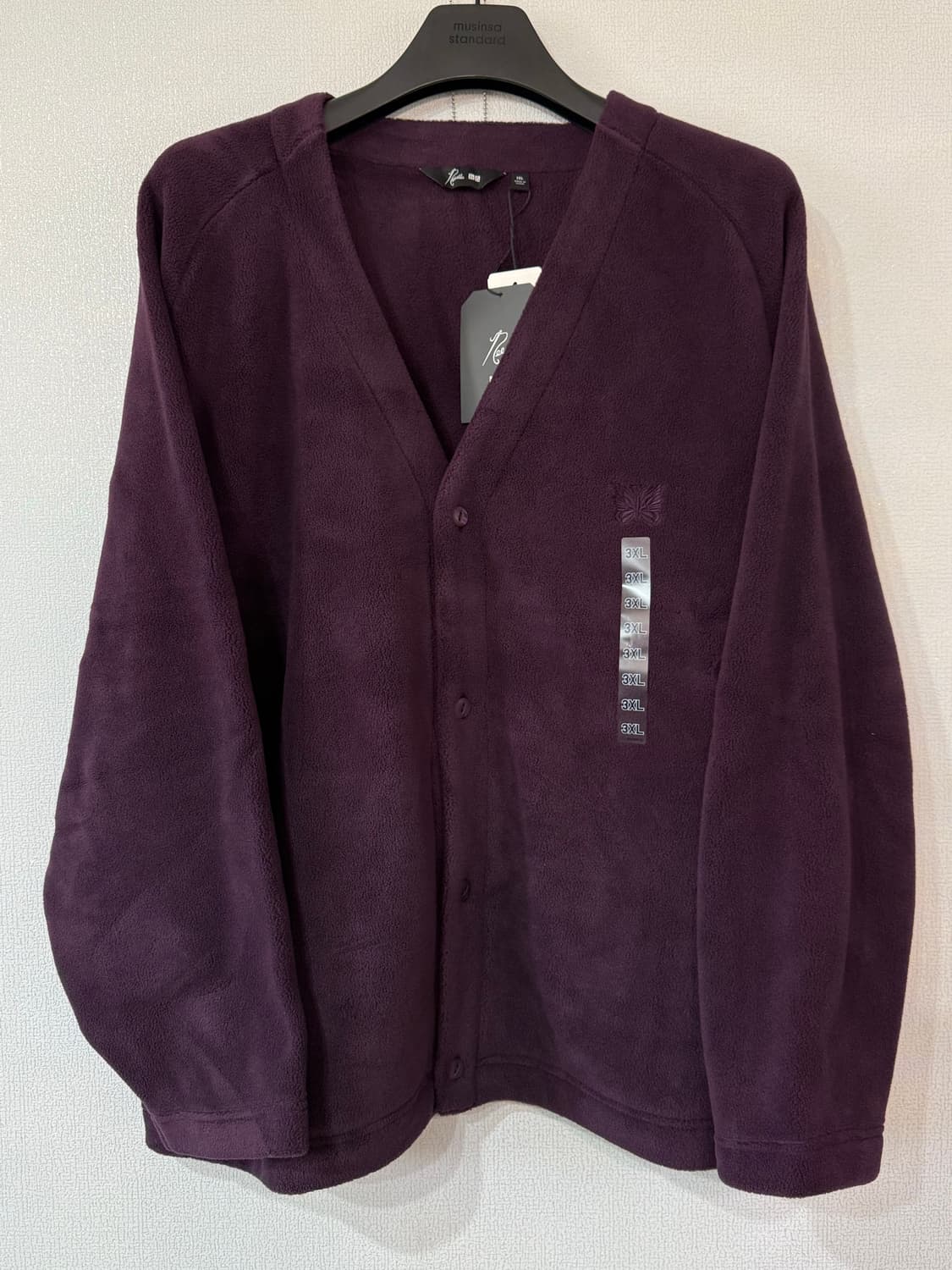 [XL, 3XL] 유니클로 니들스 오버사이즈 플리스 가디건 퍼플 상품이미지3