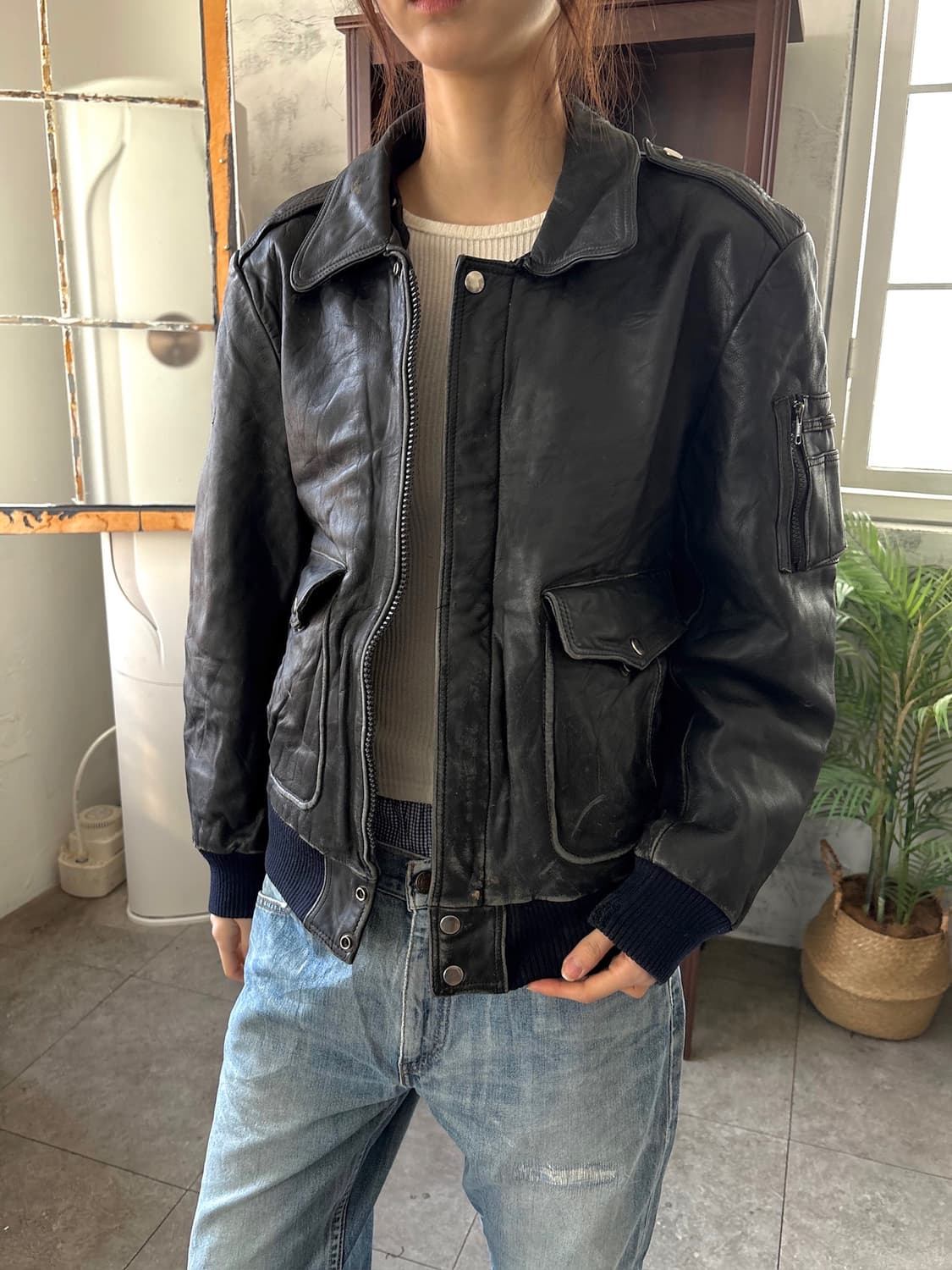 A-2 플라이트 레더 자켓 상품이미지3