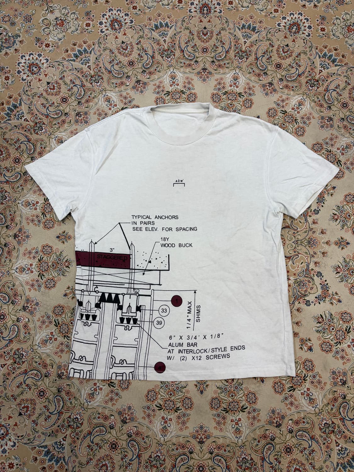 ACW 어콜드월 20ss 블루프린트 반팔 티셔츠 상품이미지1