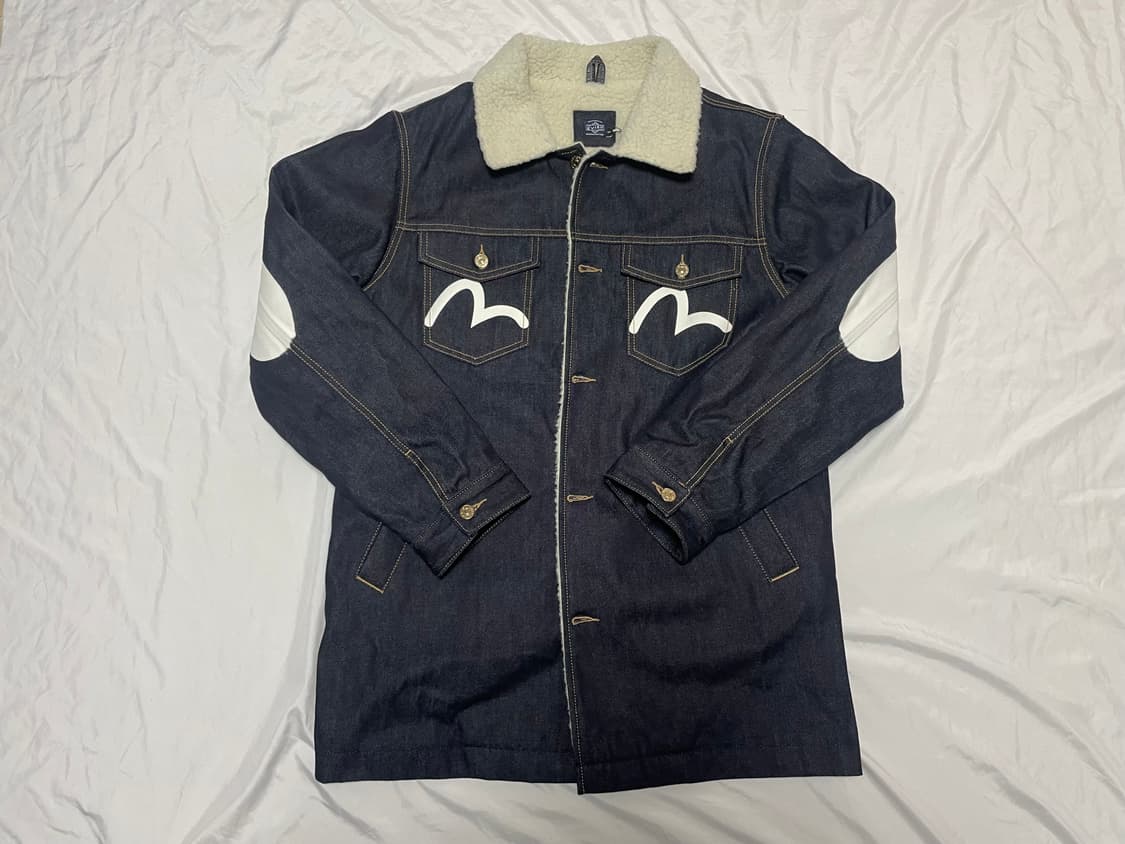 새상품 에비수 빅로고 양털 데님 자켓 상품이미지1