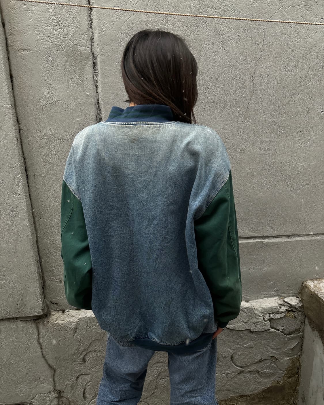 90s vintage denim varsity jacket 상품이미지3