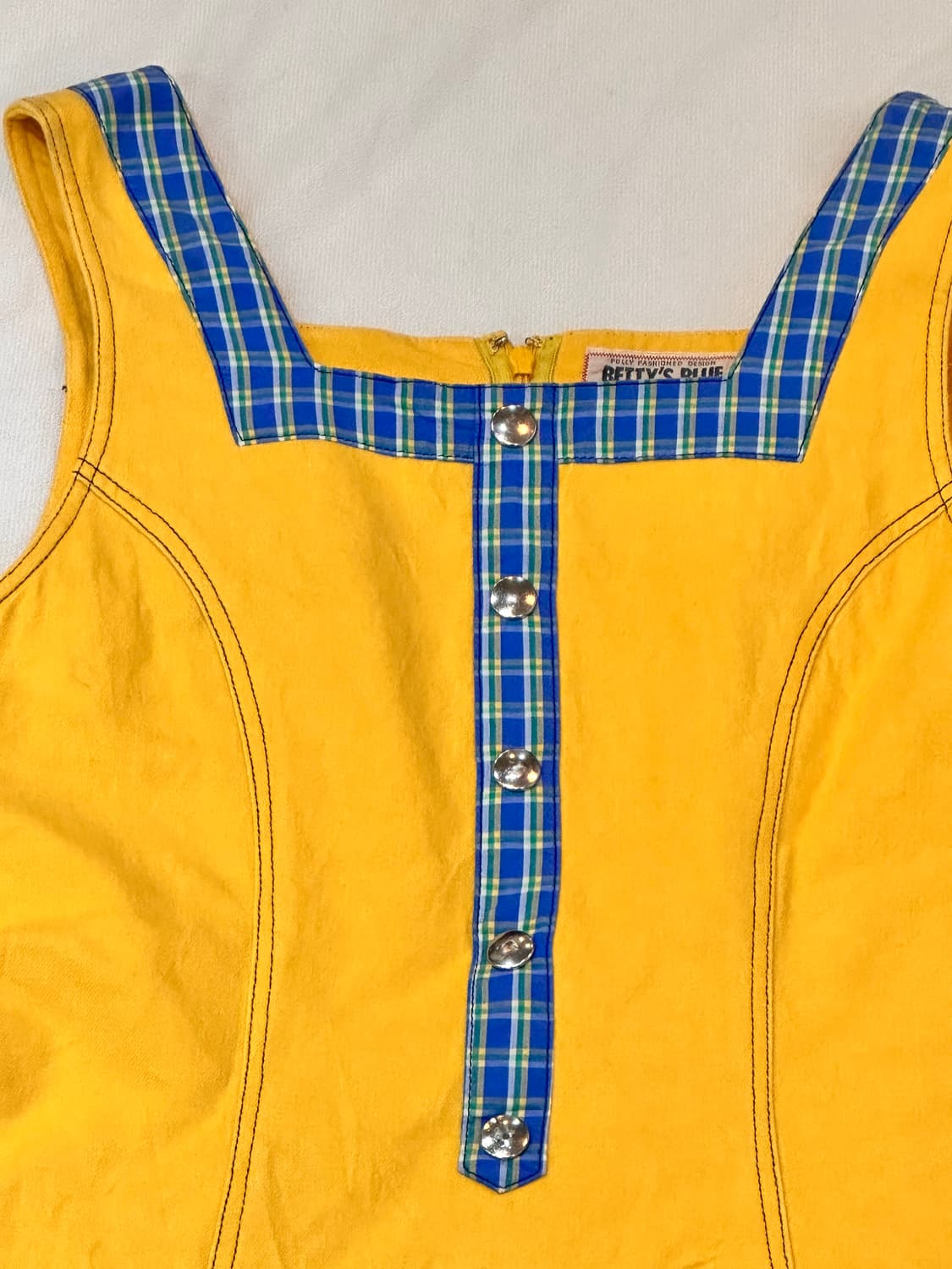 베티스블루 옐로우 체크 원피스 상품이미지2