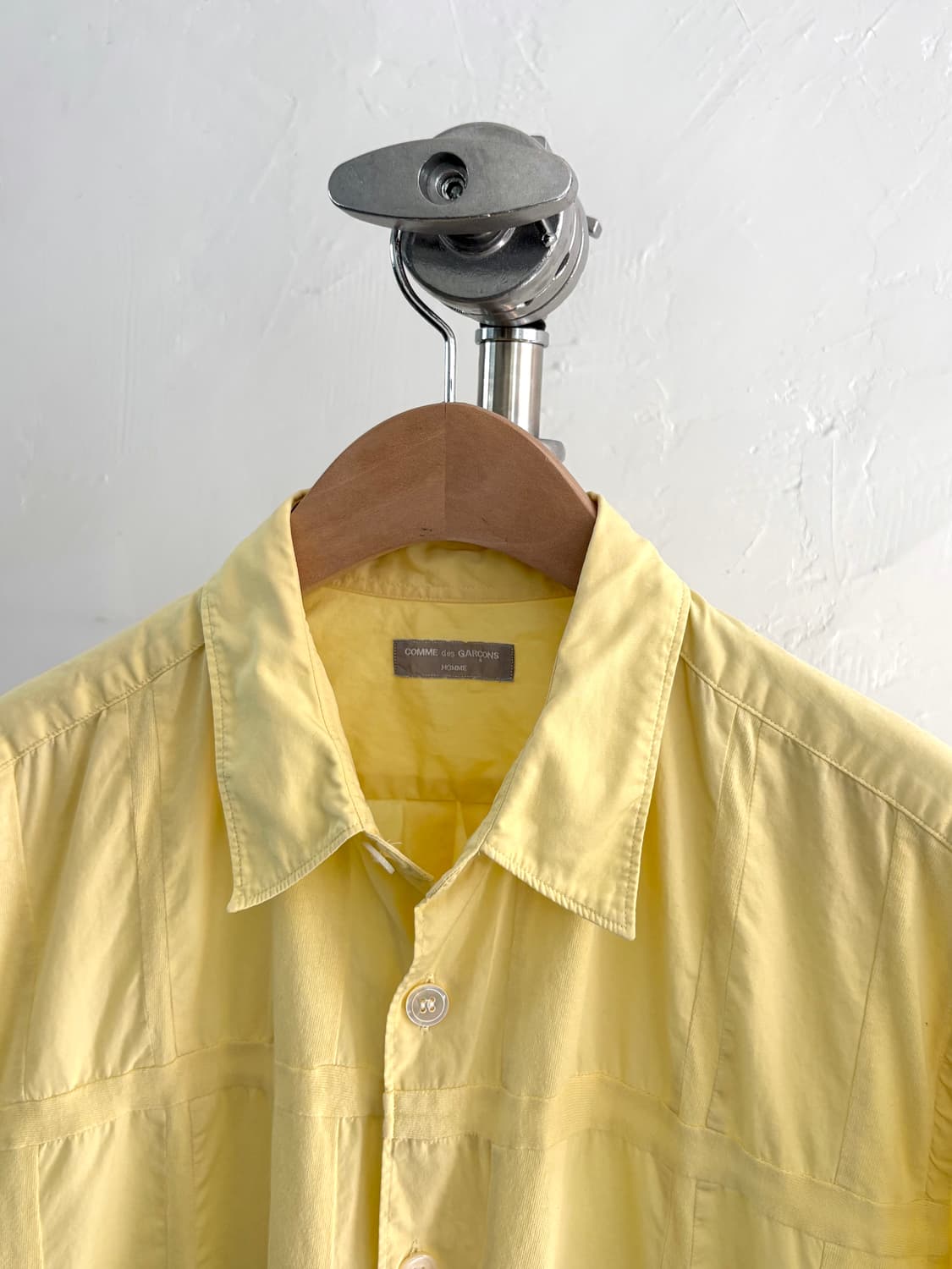  꼼데가르송 옴므 옐로우 패치워크 셔츠 상품이미지2