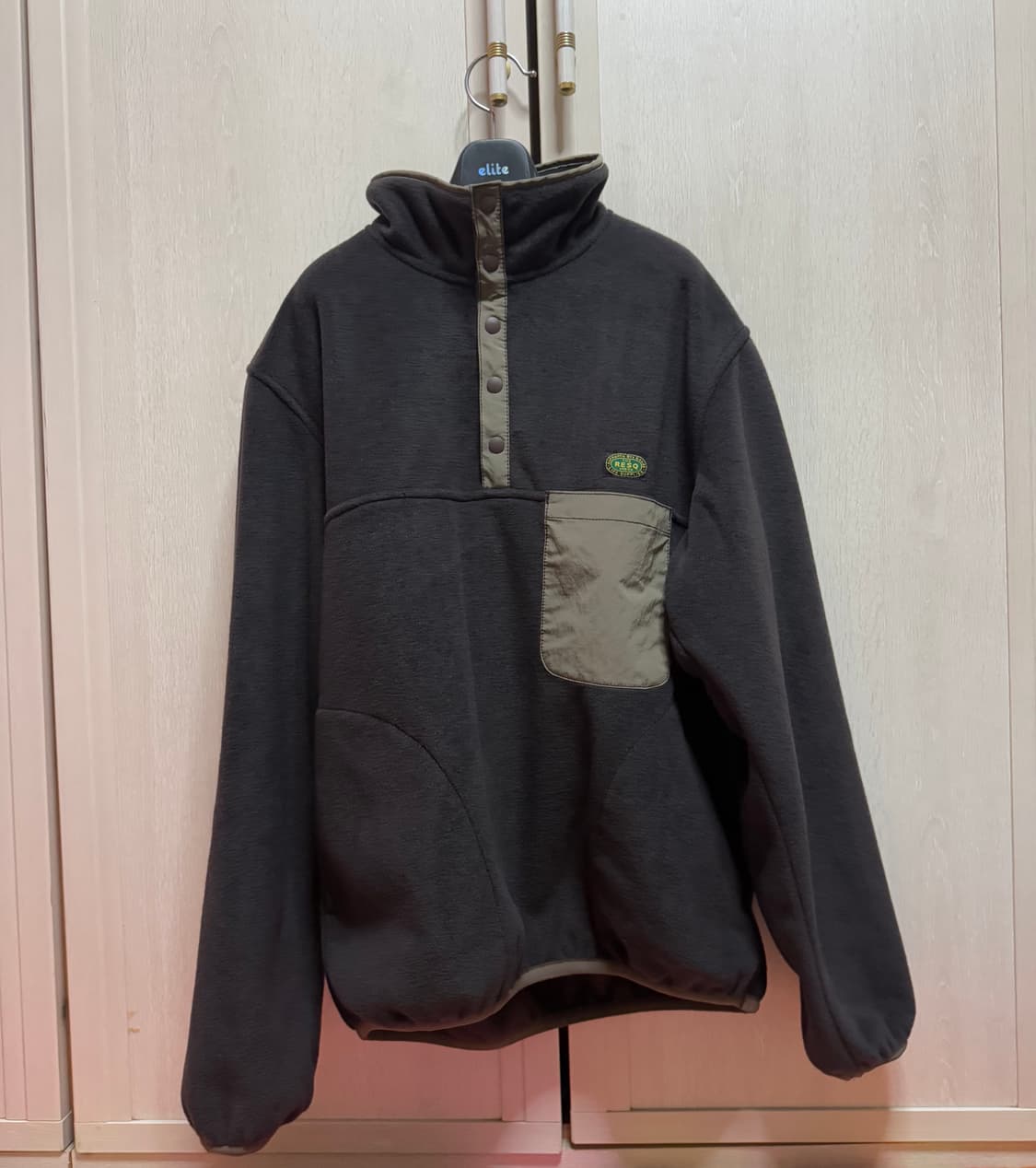 [M]더레스큐 후리스 풀오버 올리브 브라운 상품이미지1