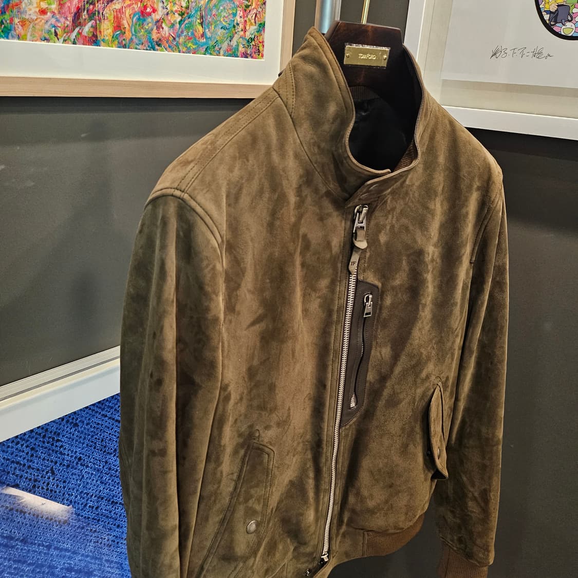 톰포드 캐시미어 스웨이드 헤링턴 하이넥 자켓 상품이미지4