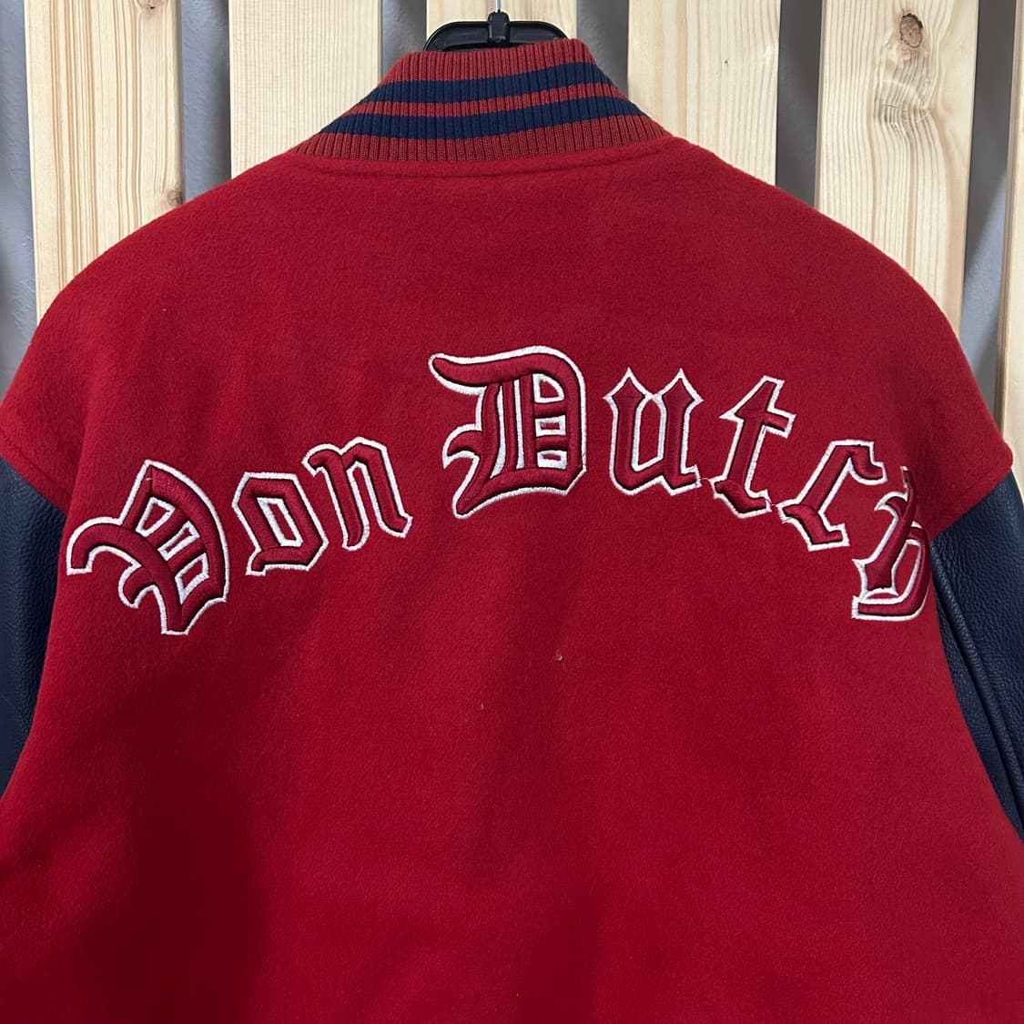 (L) 본더치 레드 블루 바시티 자켓 상품이미지2