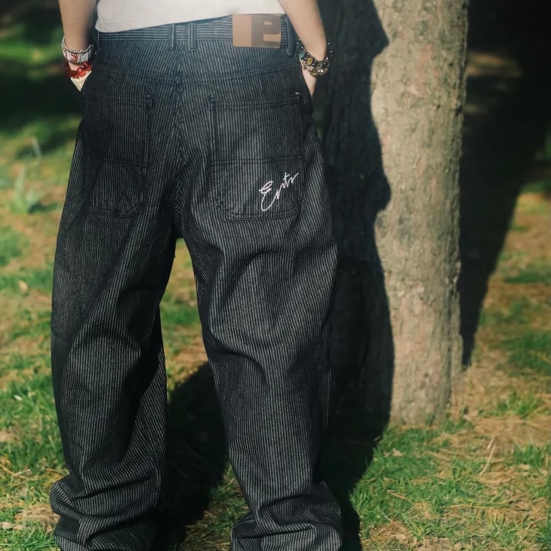 Ertr 데님 팬츠 (Stripe Denim Pants Black) 상품이미지3