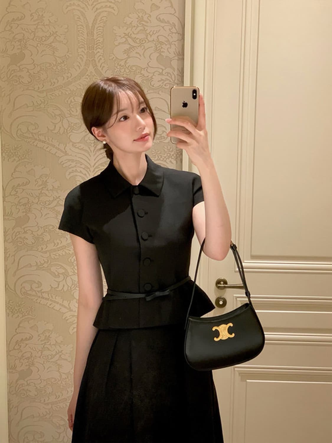 르로망 Cap-sleeve Jacket(벨트 제공) / Black 상품이미지1